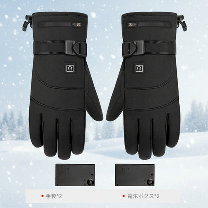 IRONRIDE 加熱グローブ 冬用 防寒 タッチ対応 防風 防水 保温 電熱式 バイク用ライディンググローブ