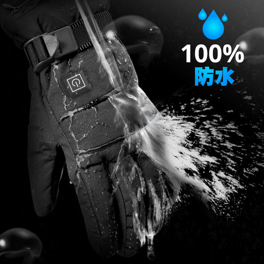 IRONRIDE 加熱グローブ 冬用 防寒 タッチ対応 防風 防水 保温 電熱式 バイク用ライディンググローブ