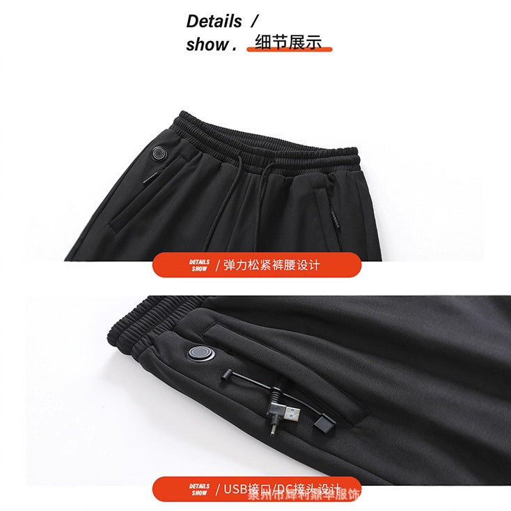 越境用の新しいヒーティングパンツ。寒さを防ぎ、暖かさを保つUSBスマート恒温電熱パンツ。冬のアウトドアやレジャースポーツに最適。