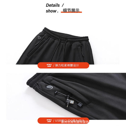 越境用の新しいヒーティングパンツ。寒さを防ぎ、暖かさを保つUSBスマート恒温電熱パンツ。冬のアウトドアやレジャースポーツに最適。