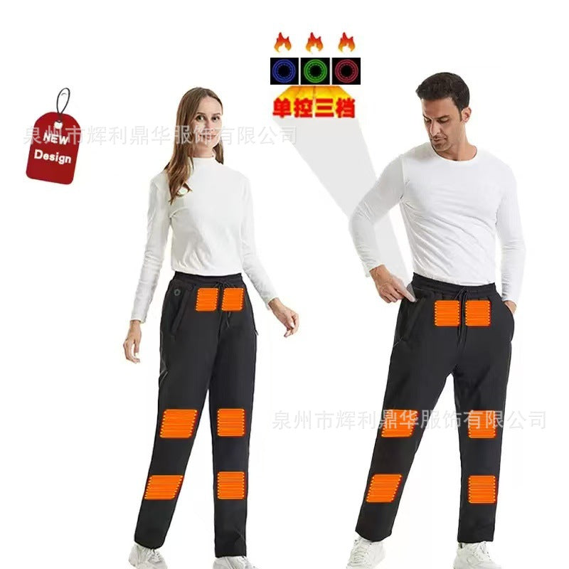 越境用の新しいヒーティングパンツ。寒さを防ぎ、暖かさを保つUSBスマート恒温電熱パンツ。冬のアウトドアやレジャースポーツに最適。