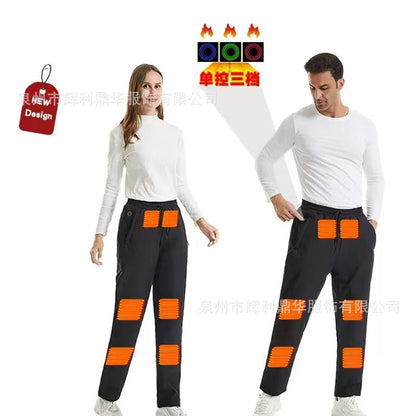 越境用の新しいヒーティングパンツ。寒さを防ぎ、暖かさを保つUSBスマート恒温電熱パンツ。冬のアウトドアやレジャースポーツに最適。